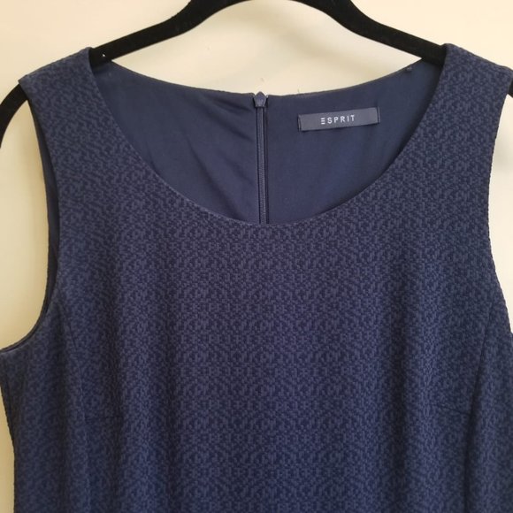ESPRIT Scoop Neck Navy Dress NWOT - Picture 3 of 5
